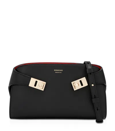 Ferragamo Mini Leather Hug Soft Cross-body Bag In Black
