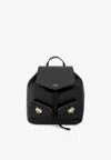 Ferragamo Mini Multi-pocket Leather Backpack In Black