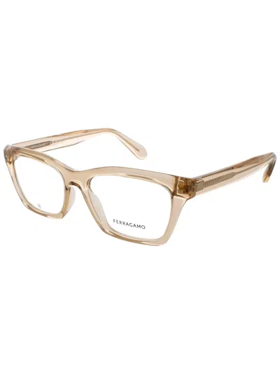Ferragamo Mini Plastic Eyeglasses For Women - Sf2986 Style In Neutral