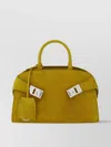 Ferragamo Hug Mini Ribbed Suede Shoulder Bag
