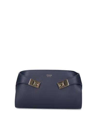 Ferragamo Mini Shoulder Bag In Blue