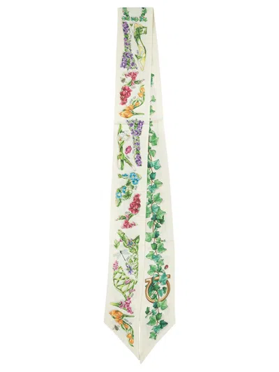 Ferragamo Mini Silk Bandeau Eden Shoes Print In White