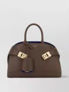 Ferragamo Mini Structured Leather Handbag With Top Handles