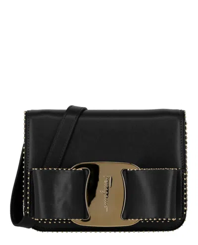 Ferragamo Mini Vara Bow Crossbody Bag In Black