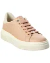 Ferragamo Mini Vara Chain Ornament Leather Sneaker In Neutral