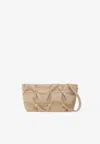 Ferragamo Mini Vara Plaque Leather Crossbody Bag In Beige