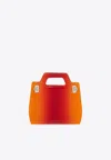 Ferragamo Mini Wanda Leather Ombre Top Handle Bag In Orange