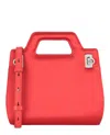 Ferragamo Mini Wanda Satin Top-handle Bag In Red