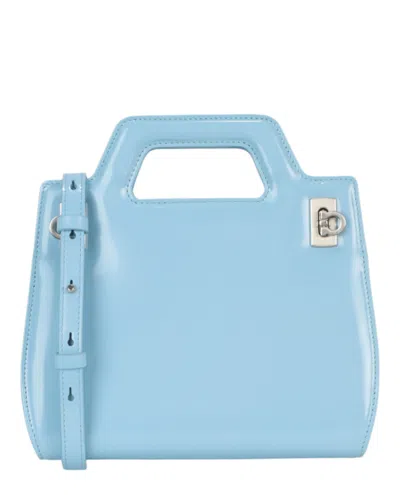 Ferragamo Mini Wanda Top Handle Bag In Blue