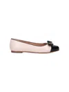 Ferragamo Minimalist Black Flats With Classic Rounded Toe In Black
