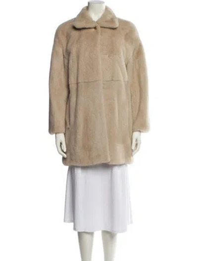 Pre-owned Ferragamo Mink Fur Coat In Neutral
