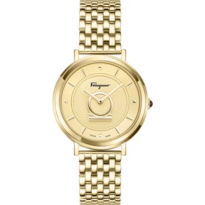 Ferragamo Minuetto Bracelet Watch, 36mm In Gold