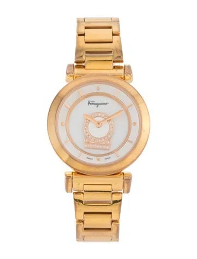 Pre-owned Ferragamo Minuetto Diamonds Watch, 37mm In Multi