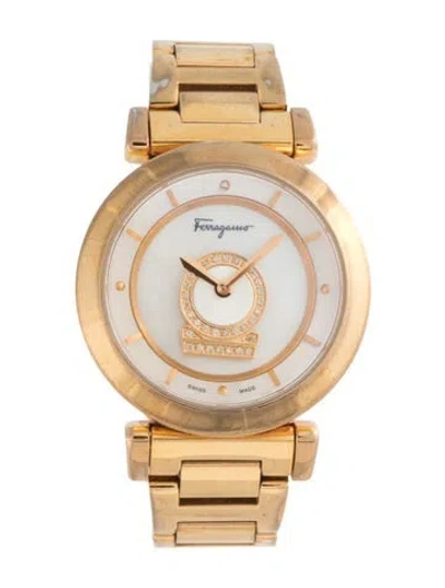Pre-owned Ferragamo Minuetto Diamonds Watch, 37mm In Multicolor