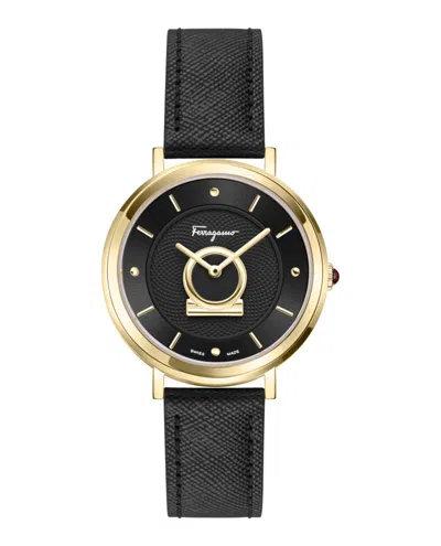 Ferragamo Minuetto Leather Watch In Transparent