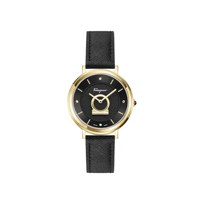 Pre-owned Ferragamo Minuetto Leather Watch 'gold' | Women's Size Onesize
