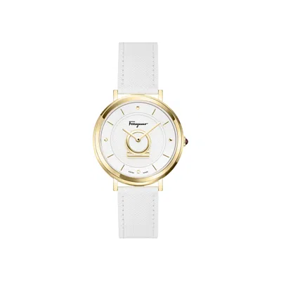 Pre-owned Ferragamo Minuetto Leather Watch 'gold' | Women's Size Onesize