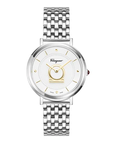 Ferragamo Minuetto Leather Watch In Transparent