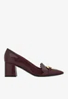 Ferragamo Pump With Gancini Ornament In Bordeaux