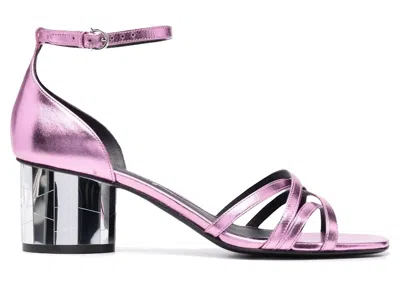 Pre-owned Ferragamo Mirrored 60mm Heel Sandals (women's) Sneakers In Pink