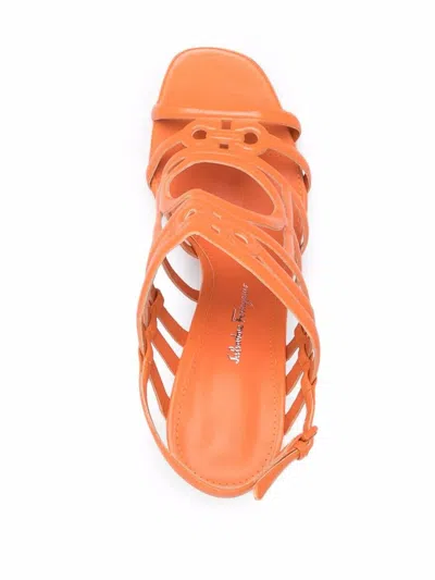 FERRAGAMO FERRAGAMO MIRRORED-HEEL 105MM SANDALS