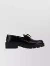 Ferragamo Mirty Loafers With Chunky Sole And Metallic Accent In Black