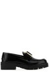 Ferragamo Mirty Loafers With Chunky Sole And Metallic Accent In Black