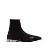 Ferragamo Missy Knit Sock Bootie In Black