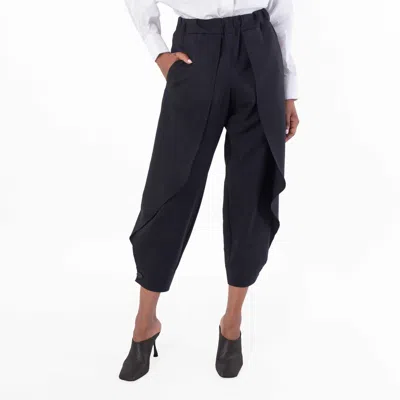 Ferragamo Mix Mohair Trousers, Brand Size 40 ( Us Size 6 ) In Black