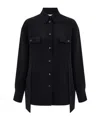 Ferragamo Mixed Cashmere Overshirt In Black