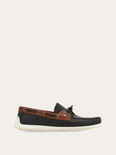 Ferragamo Mocasin Lazo Marron In Black