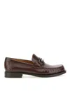 Ferragamo Gancini Horsebit-plaque Loafers In Leather In Brown
