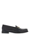 Ferragamo Leather Loafer With Iconic Gancini Detail In Black