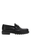 Ferragamo Elegant Douglas Loafers With Iconic Embellishment In Black