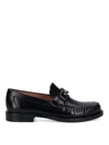 Ferragamo Gancini Ornament Loafers In Black