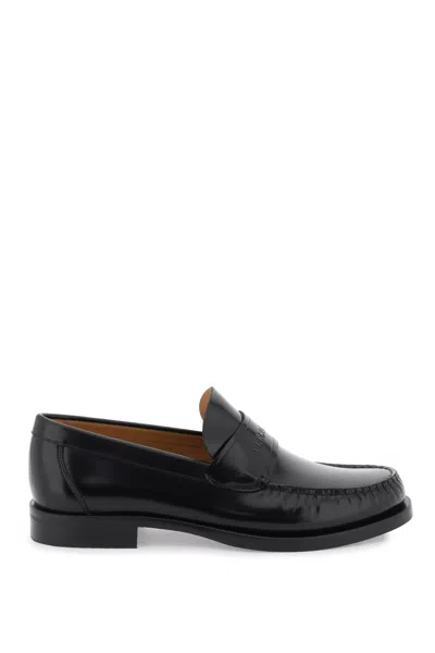 Ferragamo Mocassin With Lettering In Black