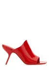 Ferragamo Era Patent Stiletto Mule Sandals In Flamered