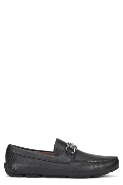 Ferragamo Moccasin Driver With Gancini Hook In Black