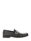 Ferragamo Moccasin With Gancini Ornament In Black