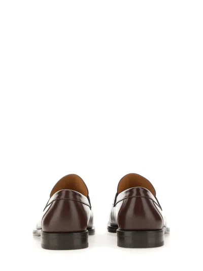 Ferragamo Moccasin With Gancini Ornament In Brown