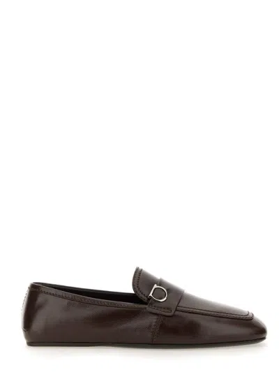 Ferragamo Moccasin Ornament Gancini In Brown