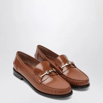 FERRAGAMO MOCCASIN WITH CHAIN NEW VARA COLOUR LEATHER