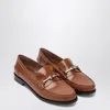 Ferragamo Chain Hardware Moccasin Round Toe Stitching In Multi