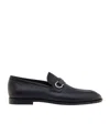 Ferragamo Moccasin With Gancini Ornament In Black