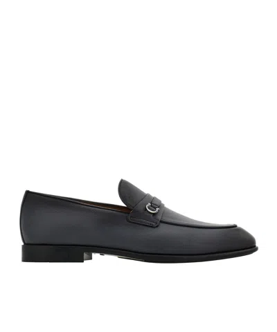 Ferragamo Moccasin With Gancini Ornament In Black