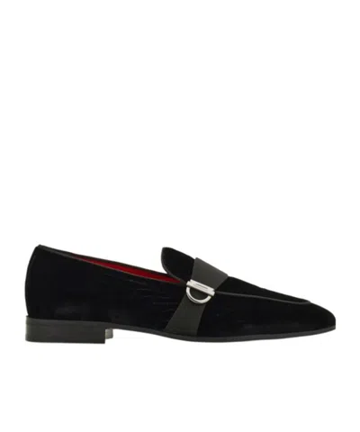 Ferragamo Moccasin With Gancini Ornament In Black