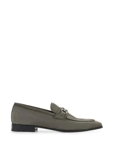 Ferragamo Moccasin With Gancini Ornament In Gray