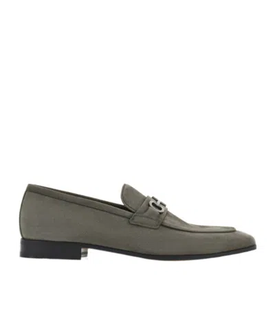 Ferragamo Moccasin With Gancini Ornament In Gray
