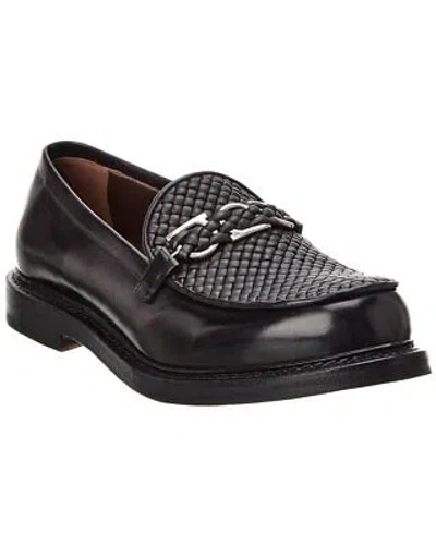 Pre-owned Ferragamo Mock Leather Loafer Men's In Black