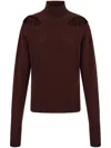Ferragamo Mock-neck Cut-out Jumper In Red